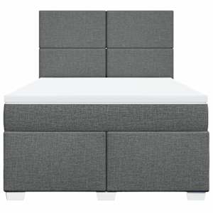 Box spring postel s matrací tmavě šedá 140x200 cm textil - obrázek 6