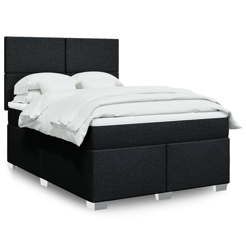 Boxspringbett mit Matratze Schwarz 140×200 cm Stoff