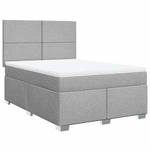 Box spring postel s matrací světle šedá 160 x 200 cm textil - obrázek 3