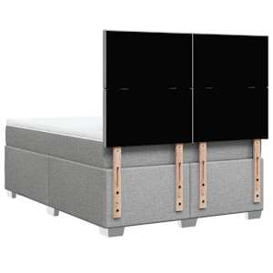 Box spring postel s matrací světle šedá 160 x 200 cm textil - obrázek 12