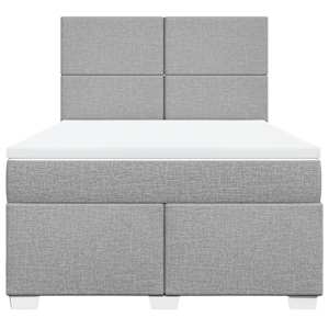 Box spring postel s matrací světle šedá 160 x 200 cm textil - obrázek 6