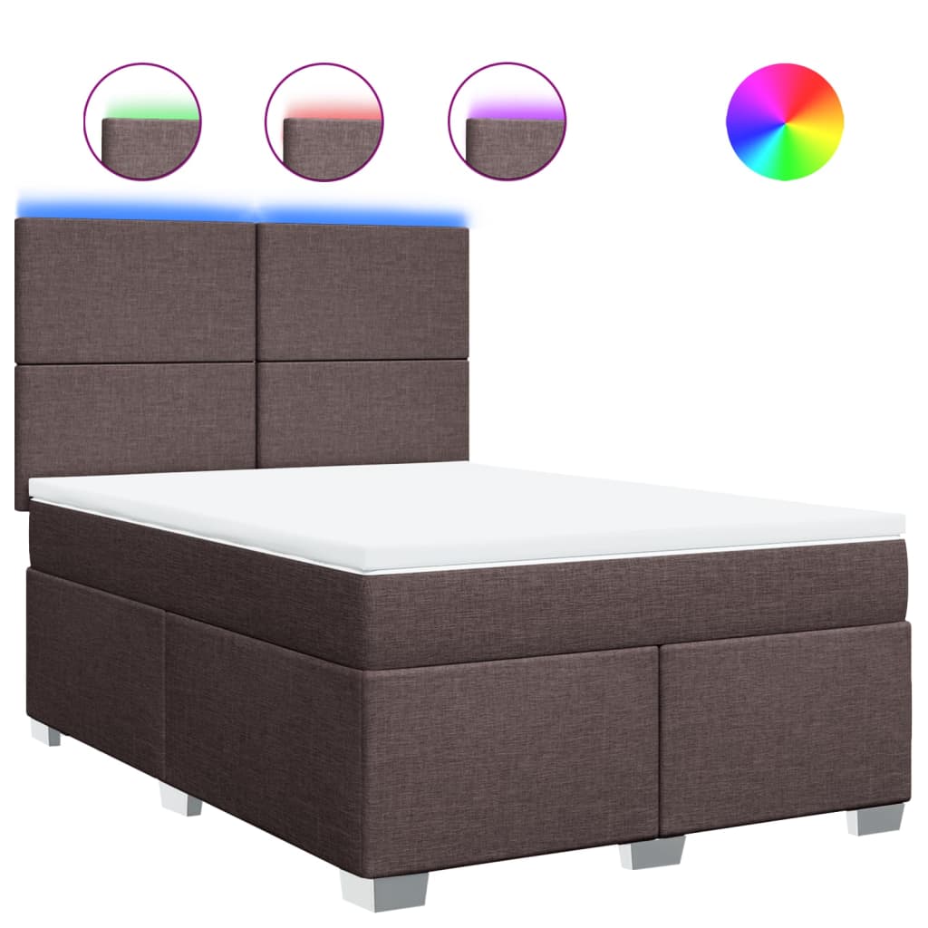 Thumbnail - vidaXL Boxspringbett mit Matratze Dunkelbraun 160x200 cm Stoff