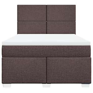 Box spring postel s matrací tmavě hnědá 160x200 cm textil - obrázek 6