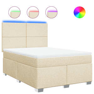 Box spring postel s matrací krémová 160x200 cm textil - obrázek 2