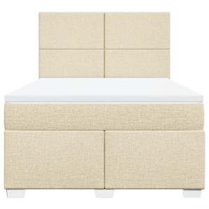 Box spring postel s matrací krémová 160x200 cm textil - obrázek 6