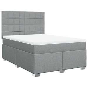 Box spring postel s matrací světle šedá 160 x 200 cm textil - obrázek 3