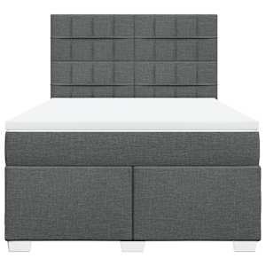 Box spring postel s matrací tmavě šedá 160x200 cm textil - obrázek 6