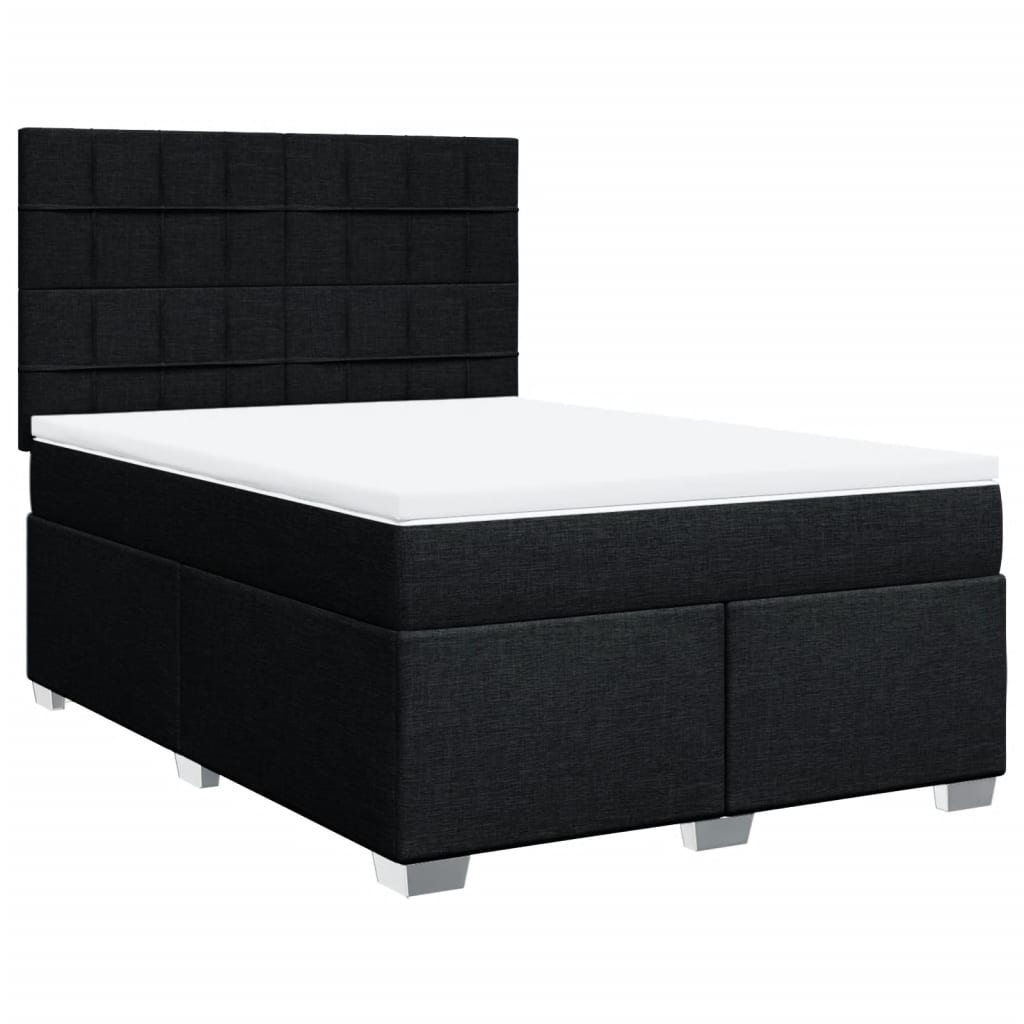 vidaXL Posteľný rám boxspring s matracom čierny 160x200 cm látka