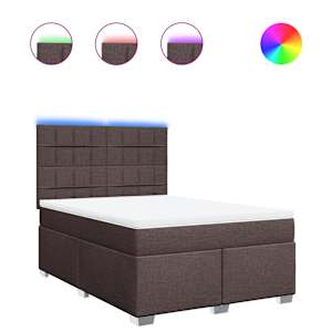 Box spring postel s matrací tmavě hnědá 160x200 cm textil - obrázek 2
