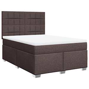 Box spring postel s matrací tmavě hnědá 160x200 cm textil - obrázek 3