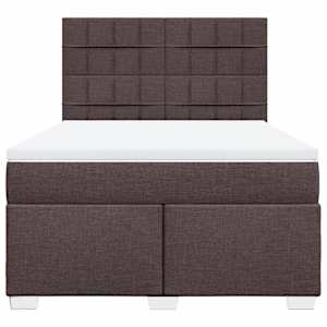 Box spring postel s matrací tmavě hnědá 160x200 cm textil - obrázek 6