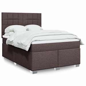 Box spring postel s matrací tmavě hnědá 160x200 cm textil - obrázek 1