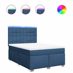 Box spring postel s matrací modrá 160x200 cm textil - obrázek 2