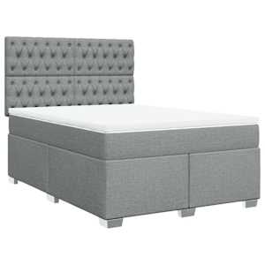 Box spring postel s matrací světle šedá 160 x 200 cm textil - obrázek 3