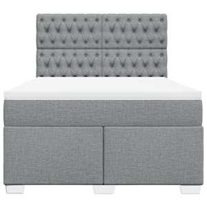 Box spring postel s matrací světle šedá 160 x 200 cm textil - obrázek 6
