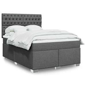 Box spring postel s matrací tmavě šedá 160x200 cm textil - obrázek 1