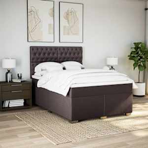 Box spring postel s matrací tmavě hnědá 160x200 cm textil - obrázek 4