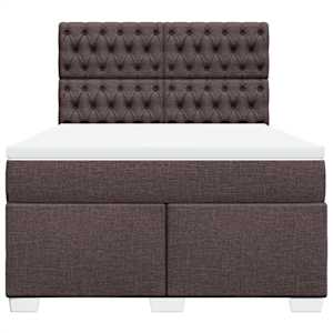 Box spring postel s matrací tmavě hnědá 160x200 cm textil - obrázek 6