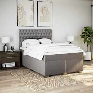 Box spring postel s matrací taupe 160x200 cm textil - obrázek 4