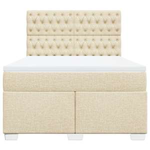 Box spring postel s matrací krémová 160x200 cm textil - obrázek 6