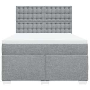 Box spring postel s matrací světle šedá 160 x 200 cm textil - obrázek 6