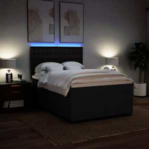 Box spring postel s matrací černá 160x200 cm textil - obrázek 5