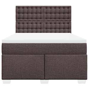 Box spring postel s matrací tmavě hnědá 160x200 cm textil - obrázek 6