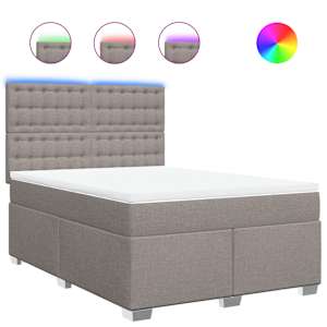 Box spring postel s matrací taupe 160x200 cm textil - obrázek 2