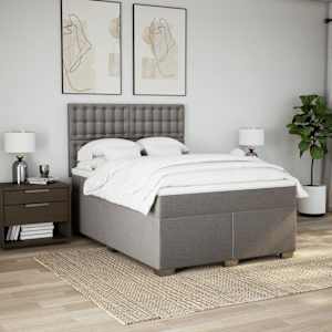 Box spring postel s matrací taupe 160x200 cm textil - obrázek 4