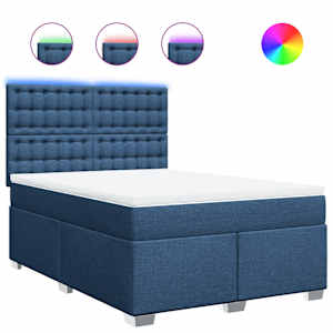 Box spring postel s matrací modrá 160x200 cm textil - obrázek 2