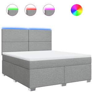 Box spring postel s matrací světle šedá 180 x 200 cm textil - obrázek 2