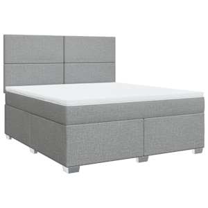 Box spring postel s matrací světle šedá 180 x 200 cm textil - obrázek 3
