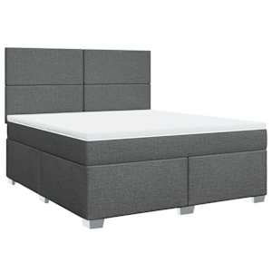 Box spring postel s matrací tmavě šedá 180x200 cm textil - obrázek 3