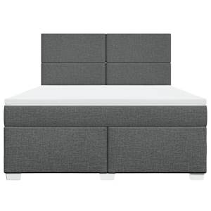 Box spring postel s matrací tmavě šedá 180x200 cm textil - obrázek 6