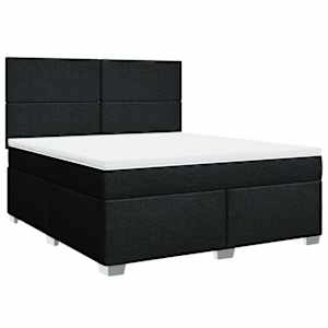 Box spring postel s matrací černá 180x200 cm textil - obrázek 3