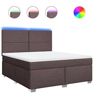 Box spring postel s matrací tmavě hnědá 180x200 cm textil - obrázek 2