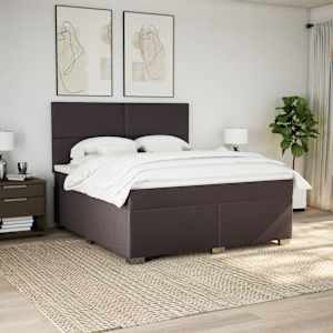Box spring postel s matrací tmavě hnědá 180x200 cm textil - obrázek 4