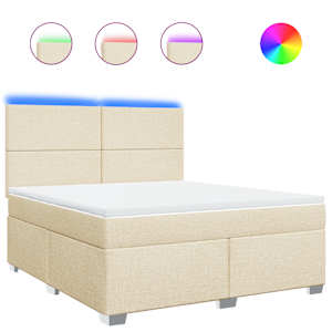 Box spring postel s matrací krémová 180x200 cm textil - obrázek 2