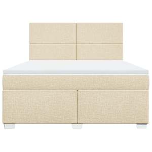 Box spring postel s matrací krémová 180x200 cm textil - obrázek 6