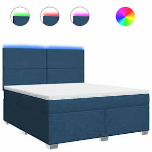 Box spring postel s matrací modrá 180x200 cm textil - obrázek 2