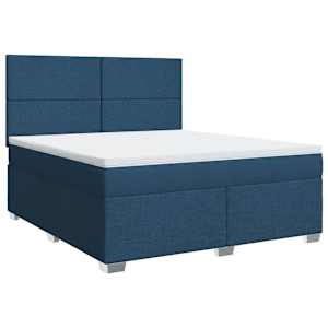 Box spring postel s matrací modrá 180x200 cm textil - obrázek 3