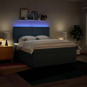 Box spring postel s matrací modrá 180x200 cm textil - obrázek 5