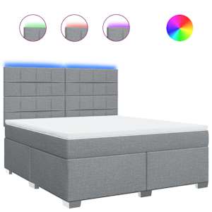 Box spring postel s matrací světle šedá 180 x 200 cm textil - obrázek 2