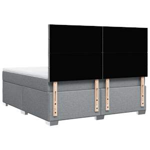Box spring postel s matrací světle šedá 180 x 200 cm textil - obrázek 12