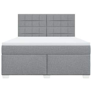 Box spring postel s matrací světle šedá 180 x 200 cm textil - obrázek 6