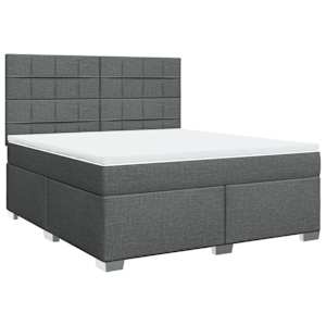 Box spring postel s matrací tmavě šedá 180x200 cm textil - obrázek 3