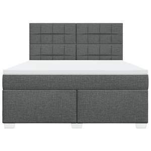 Box spring postel s matrací tmavě šedá 180x200 cm textil - obrázek 6