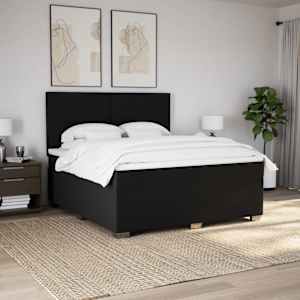 Box spring postel s matrací černá 180x200 cm textil - obrázek 4