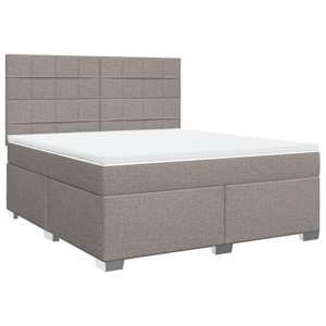 Box spring postel s matrací taupe 180x200 cm textil - obrázek 3