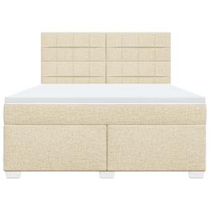 Box spring postel s matrací krémová 180x200 cm textil - obrázek 6